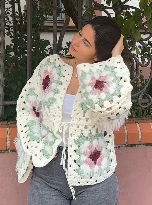 Handgemachter Cardigan Pistachio NUR NOCH 1 MAL