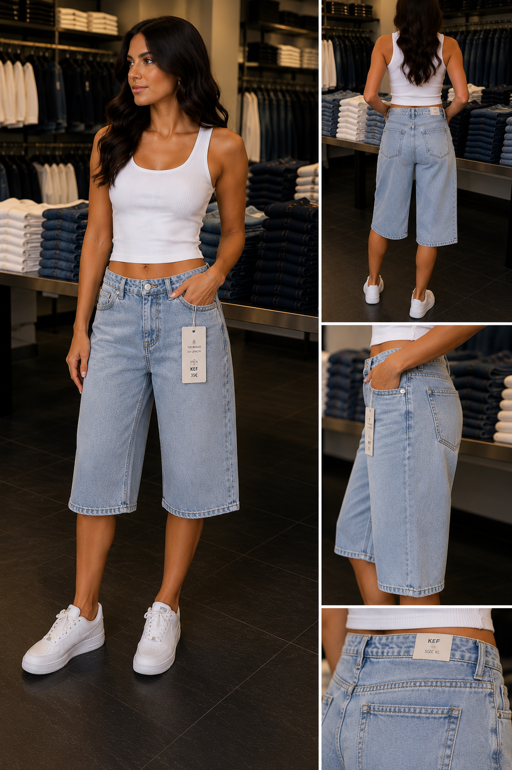 3/4 Jeans Glitter